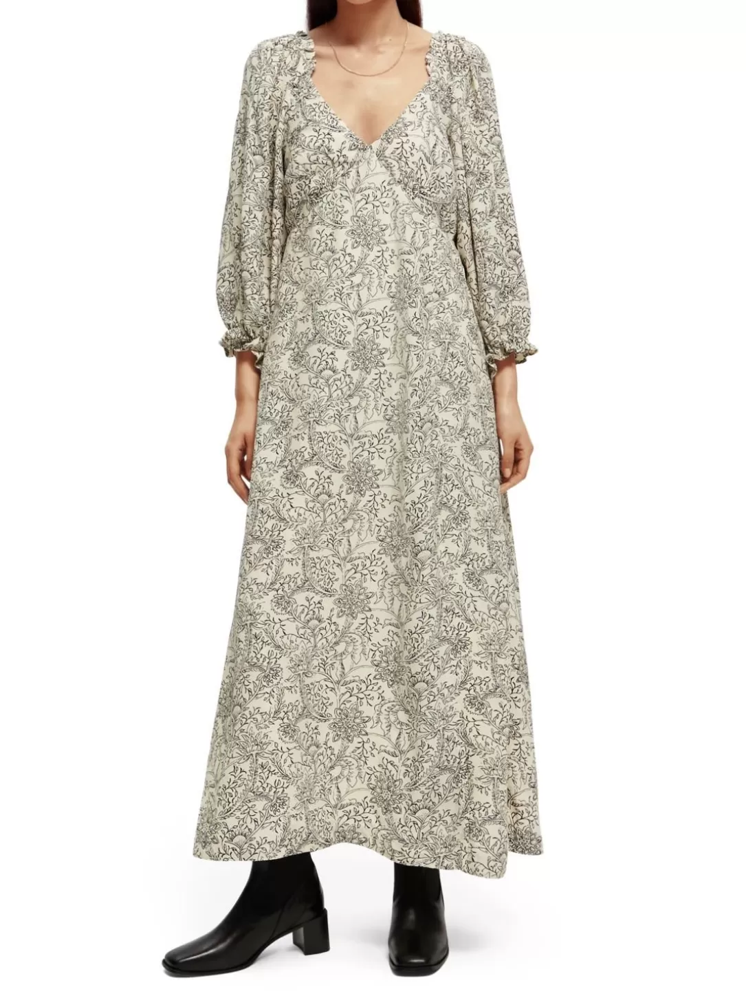 Scotch and Soda 3/4-Length Sleeve Maxi-Dress Combo M Cheap