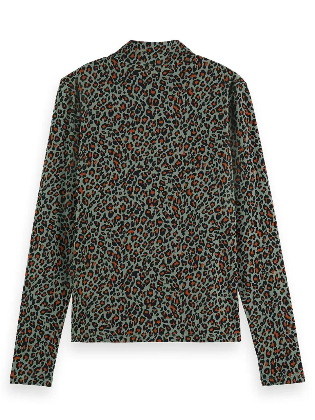 Scotch and Soda All Over Printed Mockneck Long Sleeve T-Shirt Creatures Of The Night Field Green Cheap