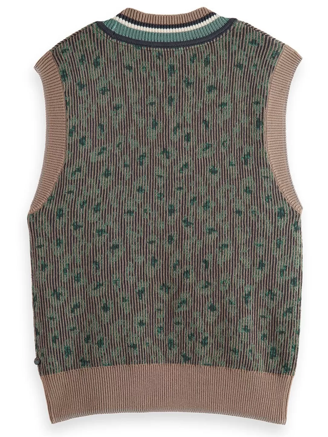 Scotch and Soda Animal Jacquard Knitted Spencer Bottle Green Outlet