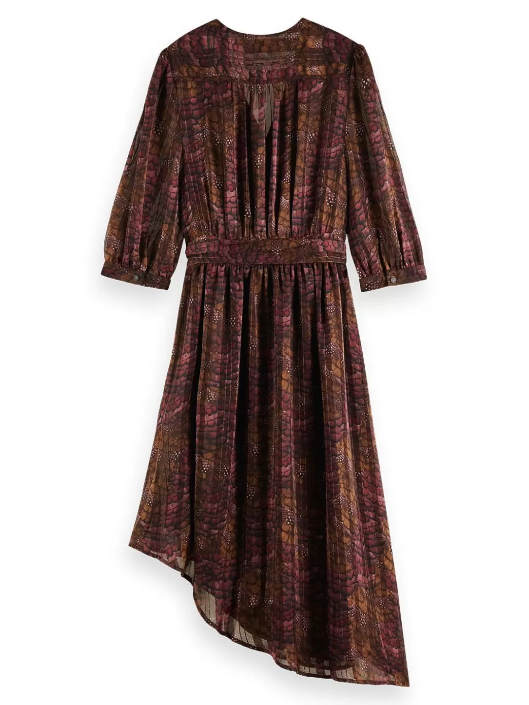 Scotch and Soda Asymmetric Wrap Dress Feather Bordeaux Online