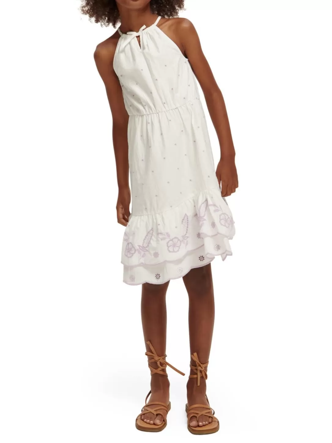 Scotch and Soda Broderie Anglaise Midi Dress Off White Shop