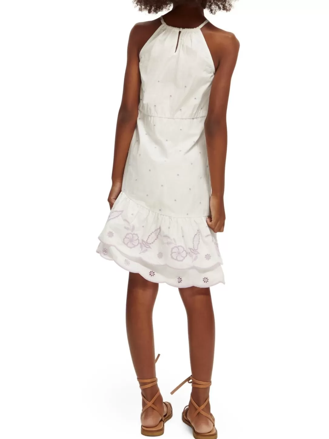 Scotch and Soda Broderie Anglaise Midi Dress Off White Shop