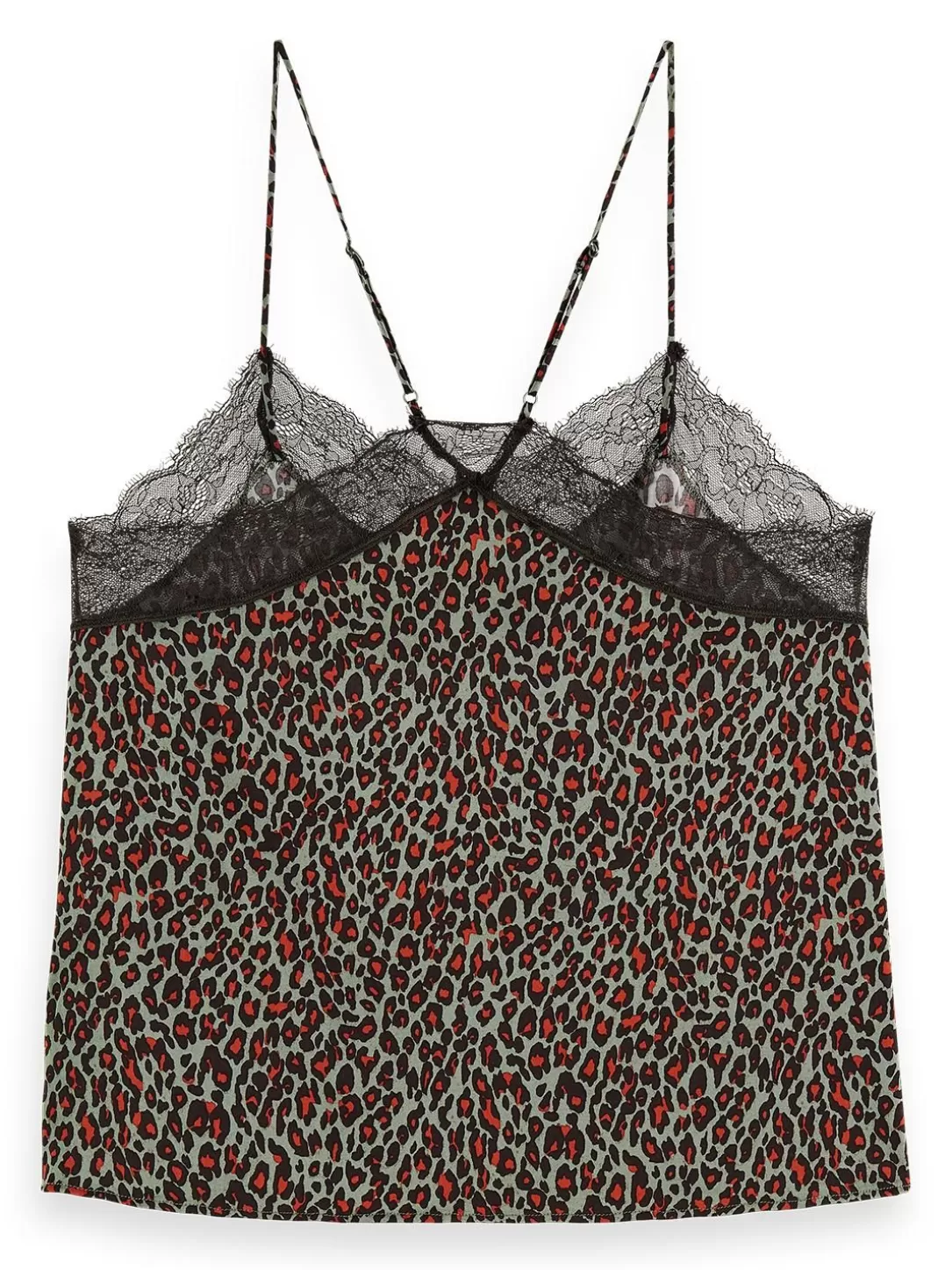 Scotch and Soda Camisole With Lace Detail Creatures Of The Night Field Green Discount