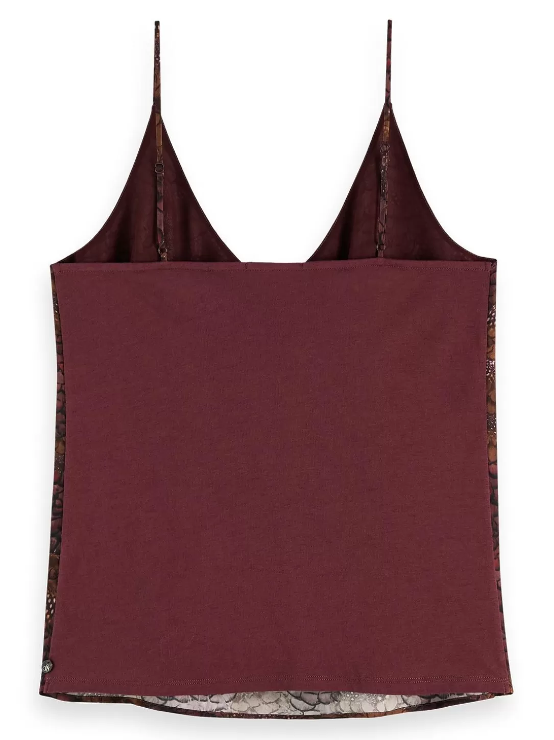 Scotch and Soda Camisole Woven Front Jersey Back Feather Bordeaux Fashion