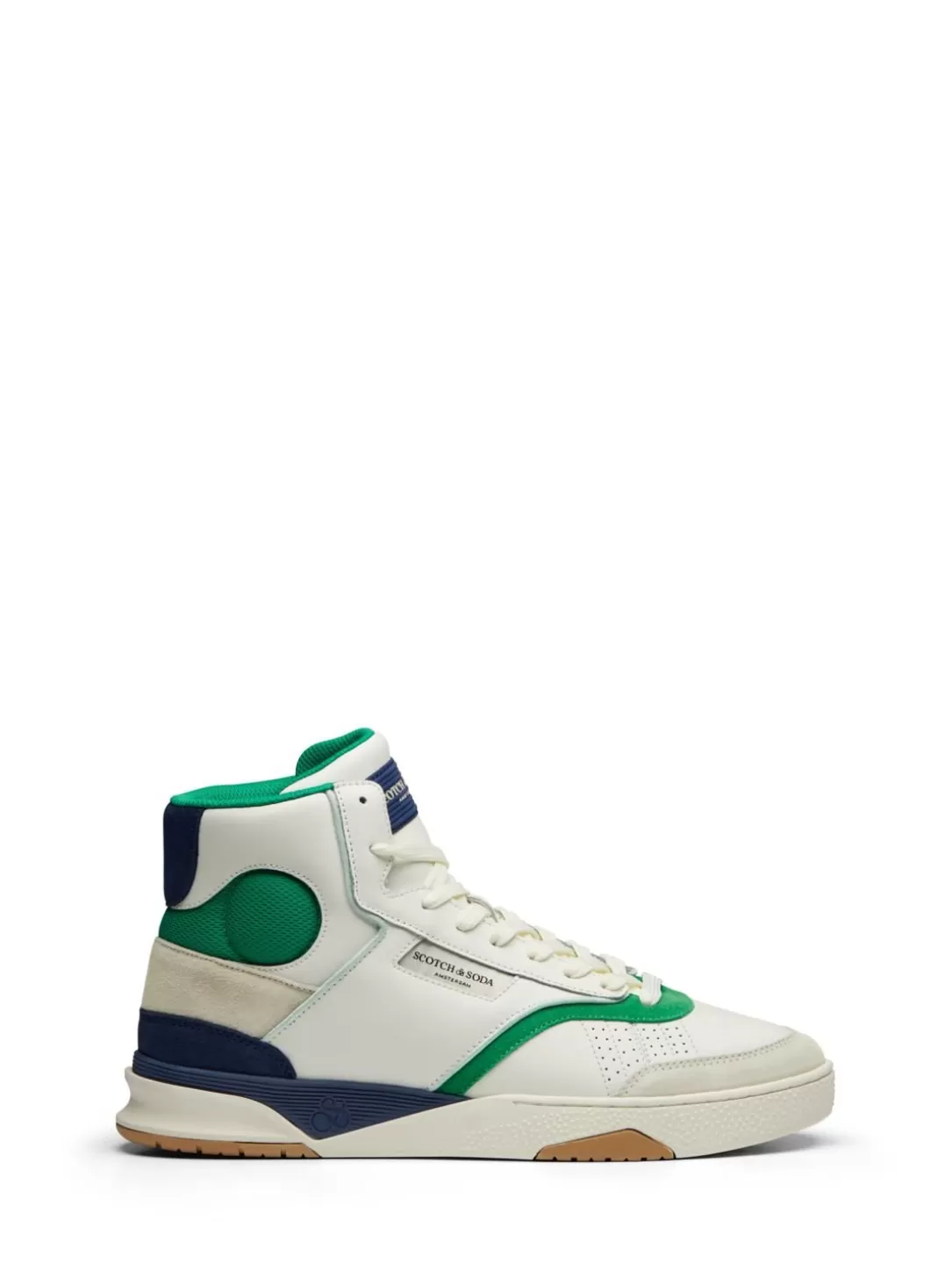 Scotch and Soda Court Cup Sneakers White/Green Flash Sale