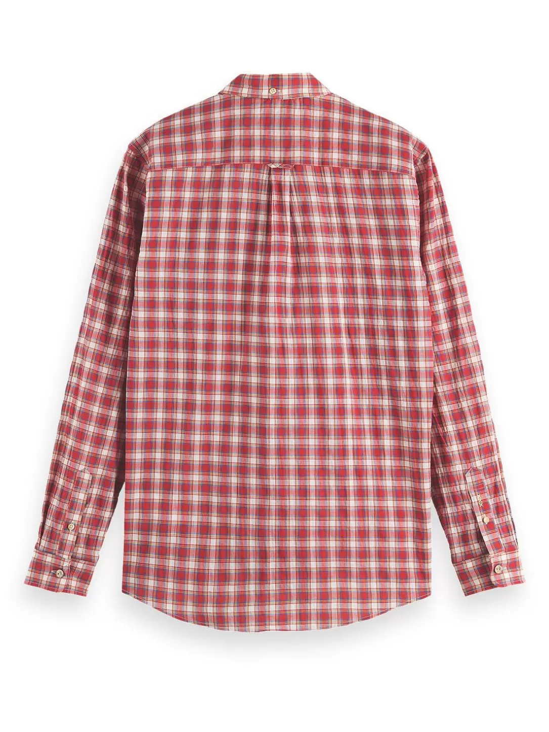 Scotch and Soda Crinkle Check Shirt With Tape Detail Red Check Online