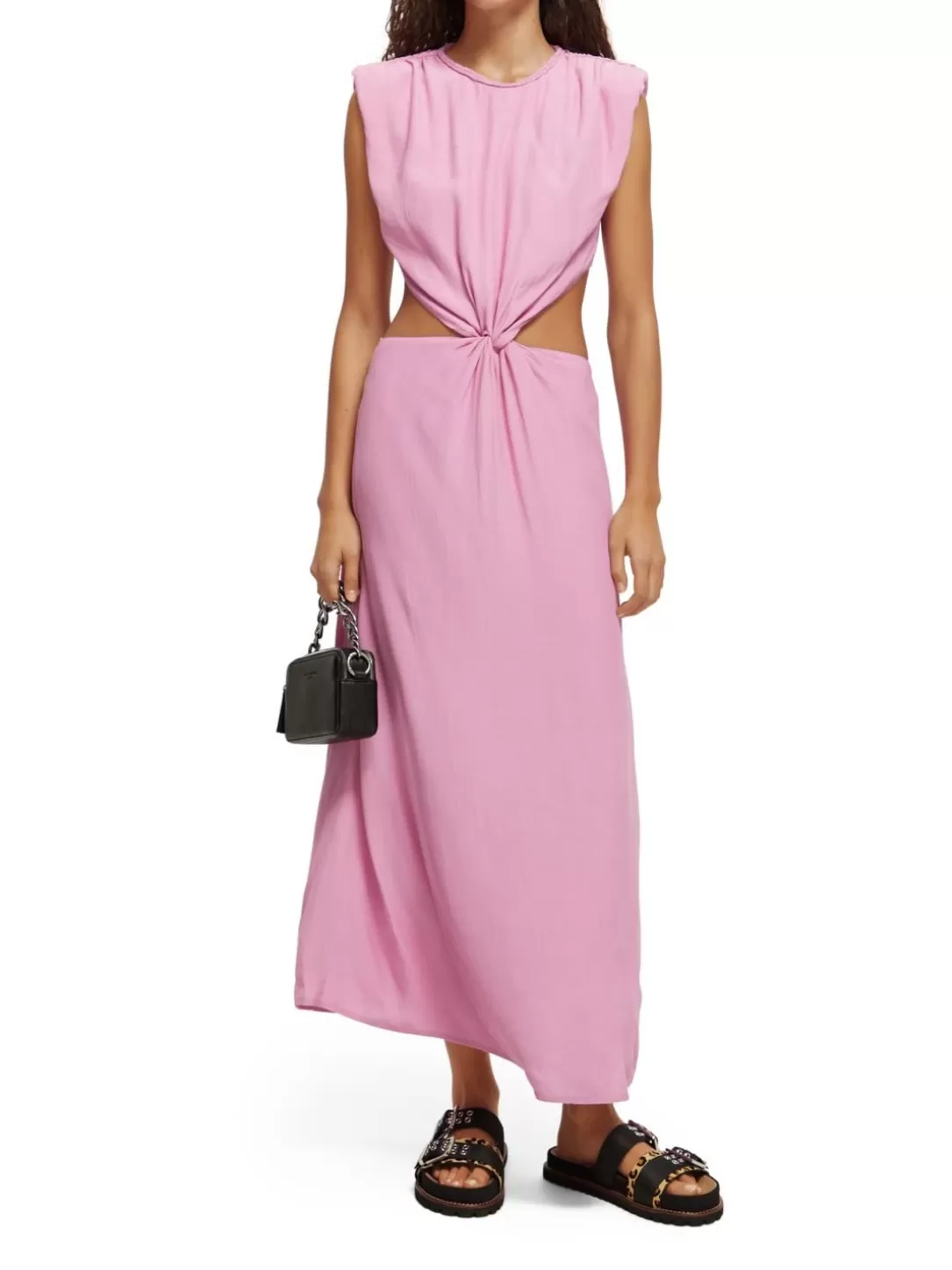 Scotch and Soda Cut Out Midi Dress Orchid Pink Fashion