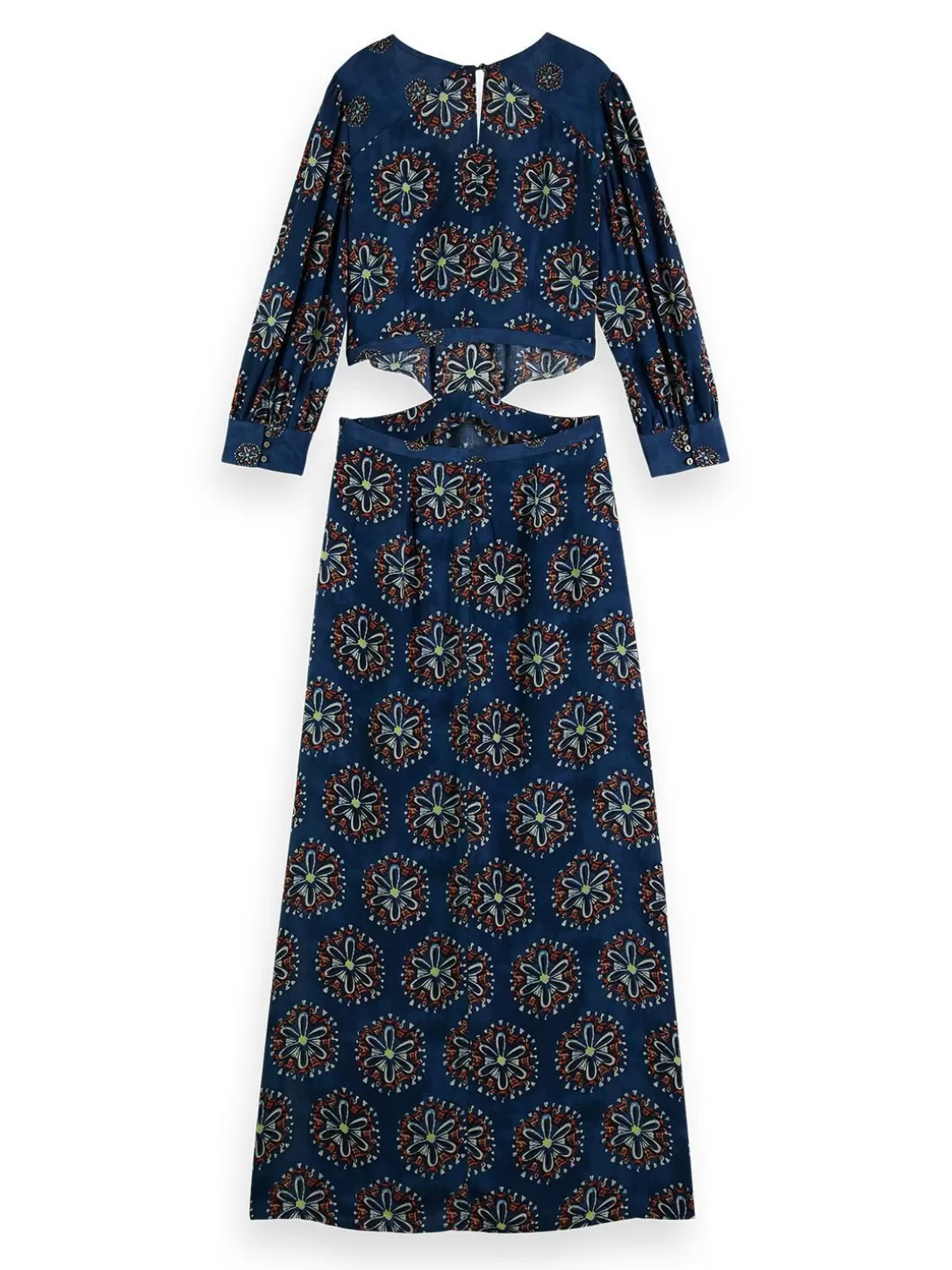 Scotch and Soda Cut-Out Maxi Dress B Sides Block Print Marine Best