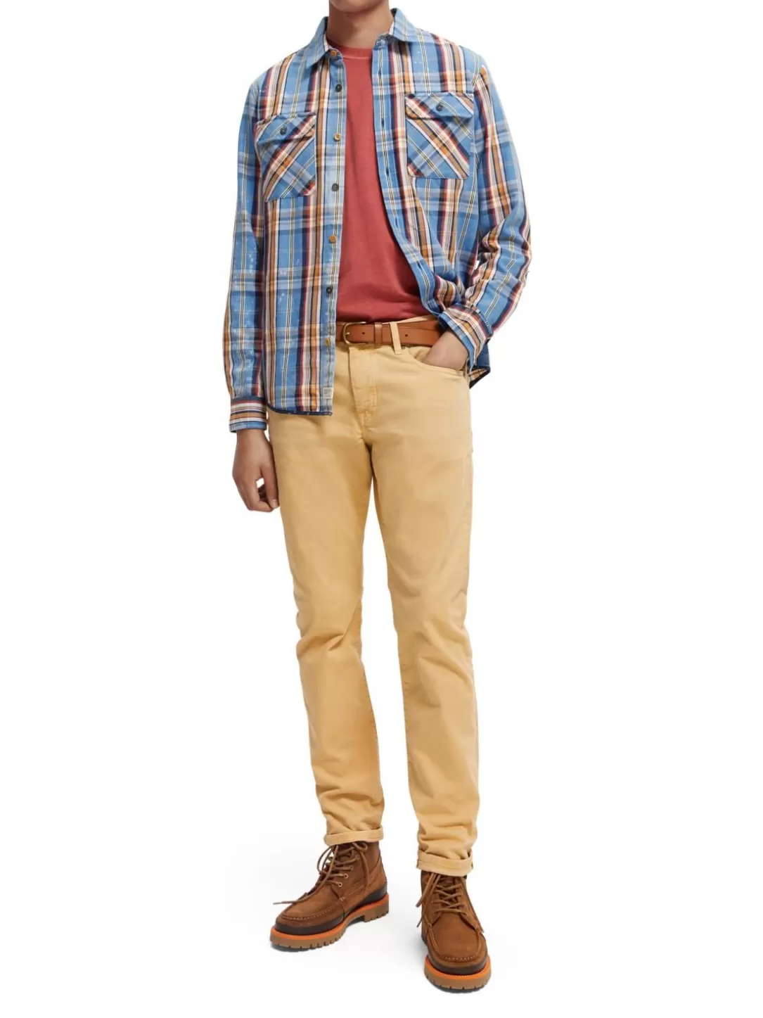 Scotch and Soda Distressed Regular-Fit Flannel Checked Shirt Combo A Hot