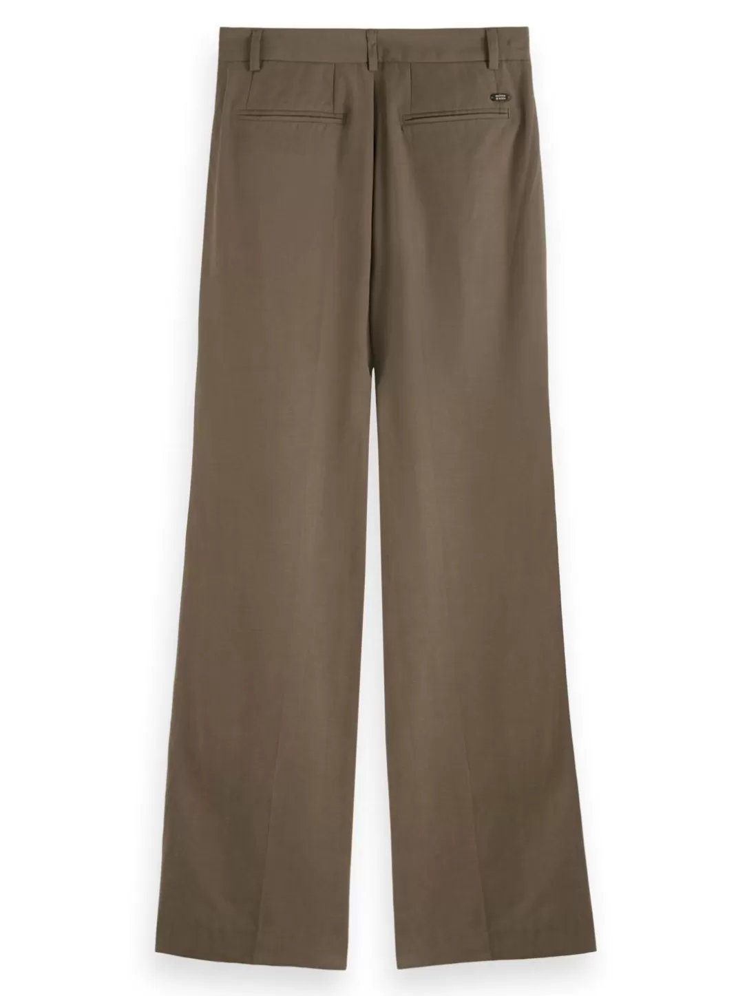 Scotch and Soda Drapey Mid-Rise Wide Leg Pant Dark Taupe Discount