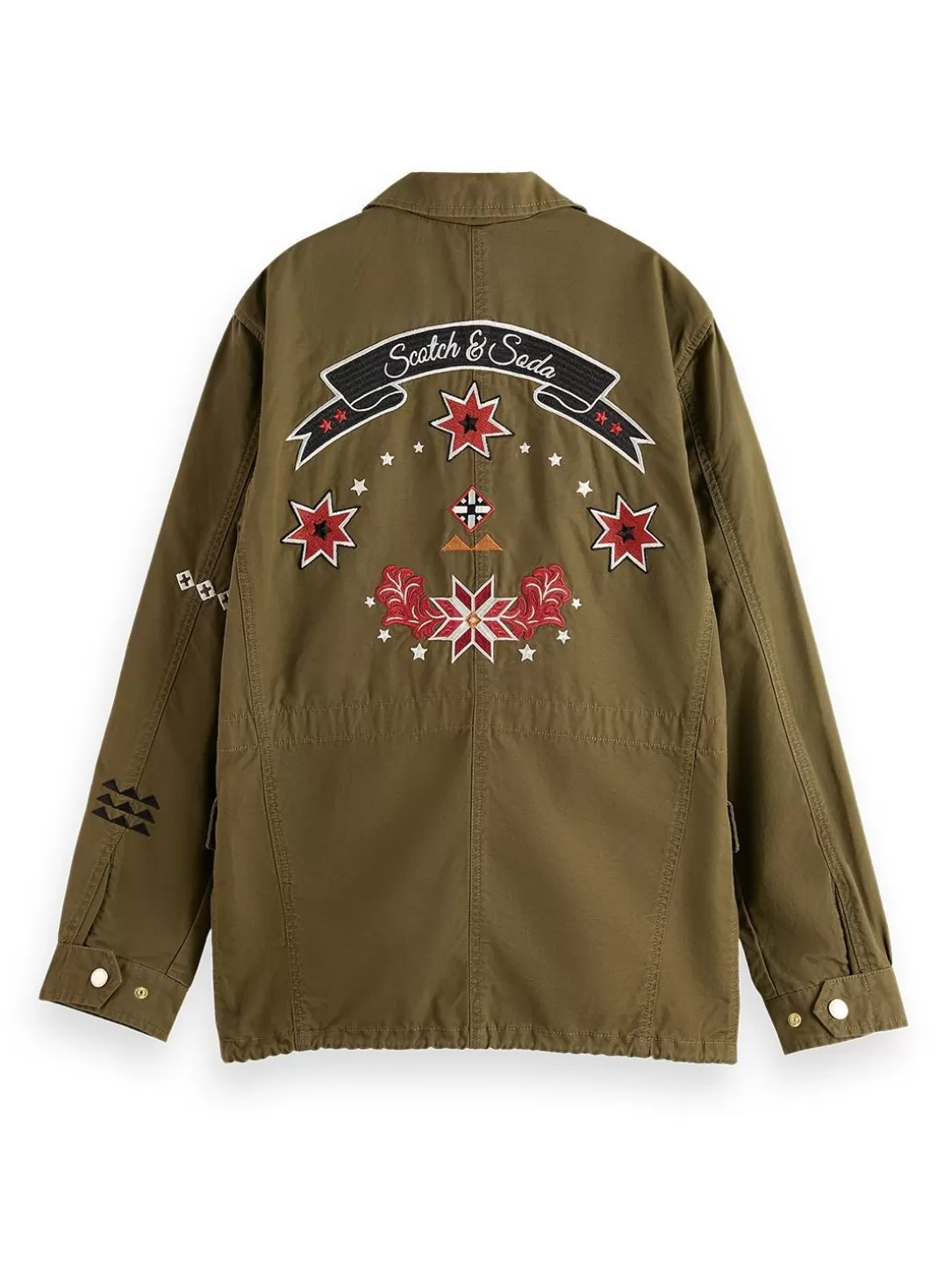 Scotch and Soda Embroidered Festival Jacket Military Online