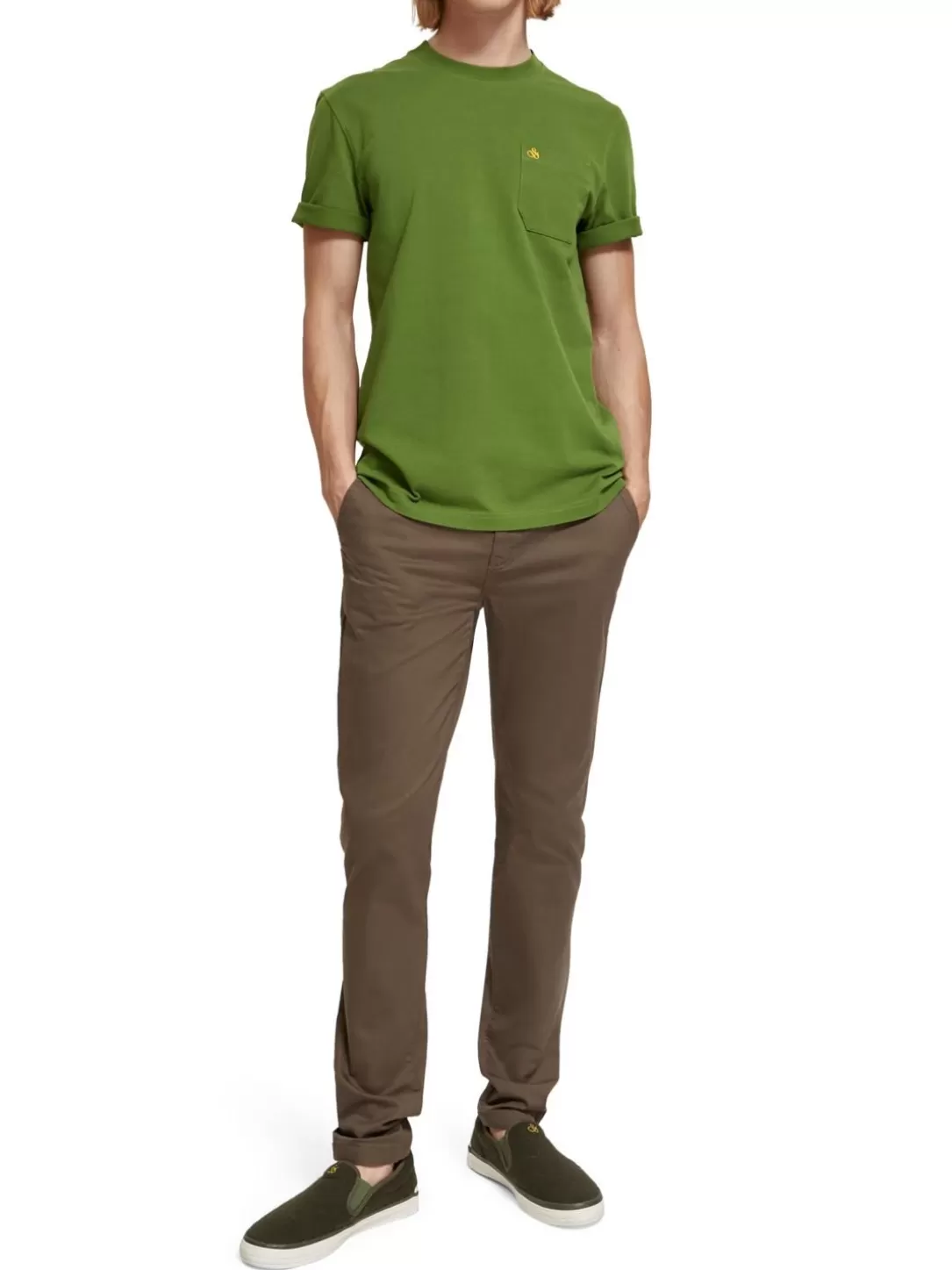 Scotch and Soda Essentials - Mott Super Slim-Fit Stretch Twill Chino Dark Taupe Best Sale