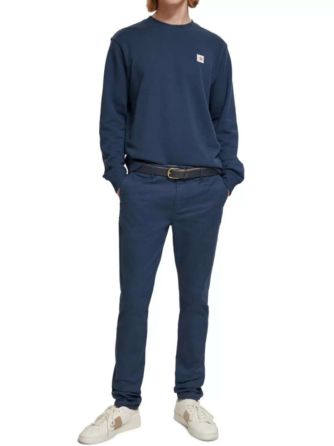 Scotch and Soda Essentials - Mott Super Slim-Fit Stretch Twill Chino Storm Blue Best