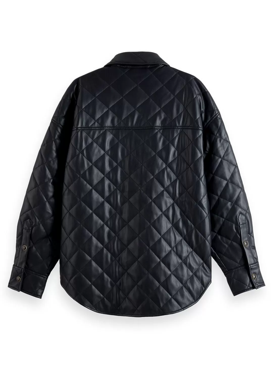 Scotch and Soda Faux Leather Quilted Shirt Jacket Night Shop