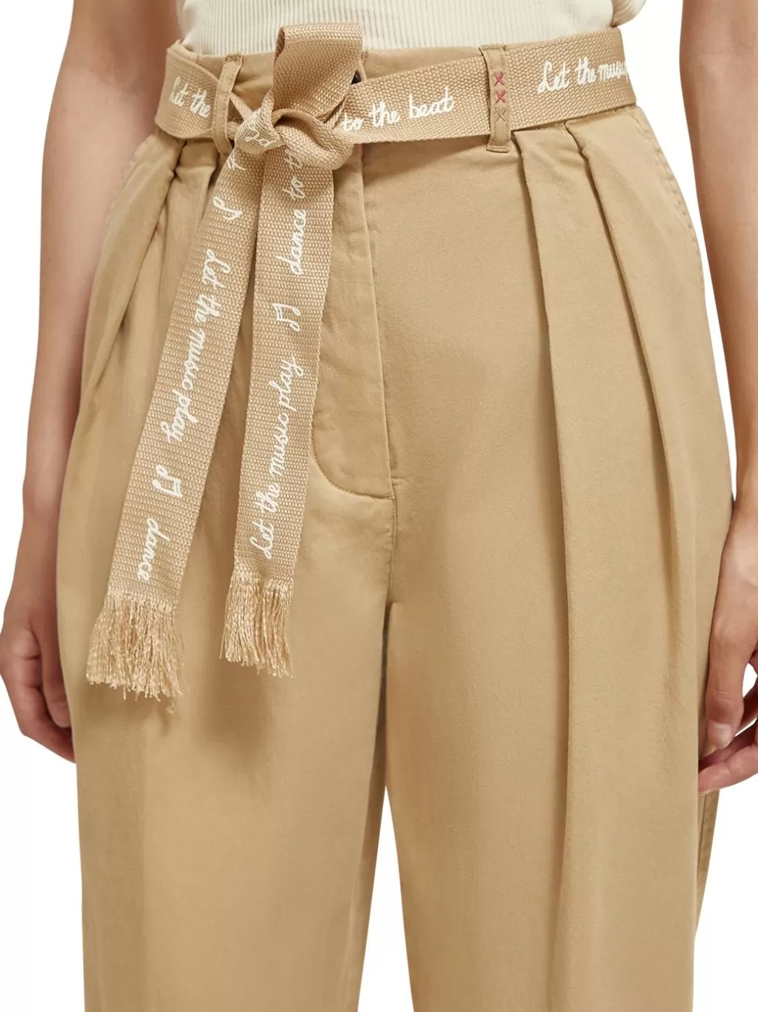 Scotch and Soda Faye Paper Bag Utility Pant Sand Best Sale