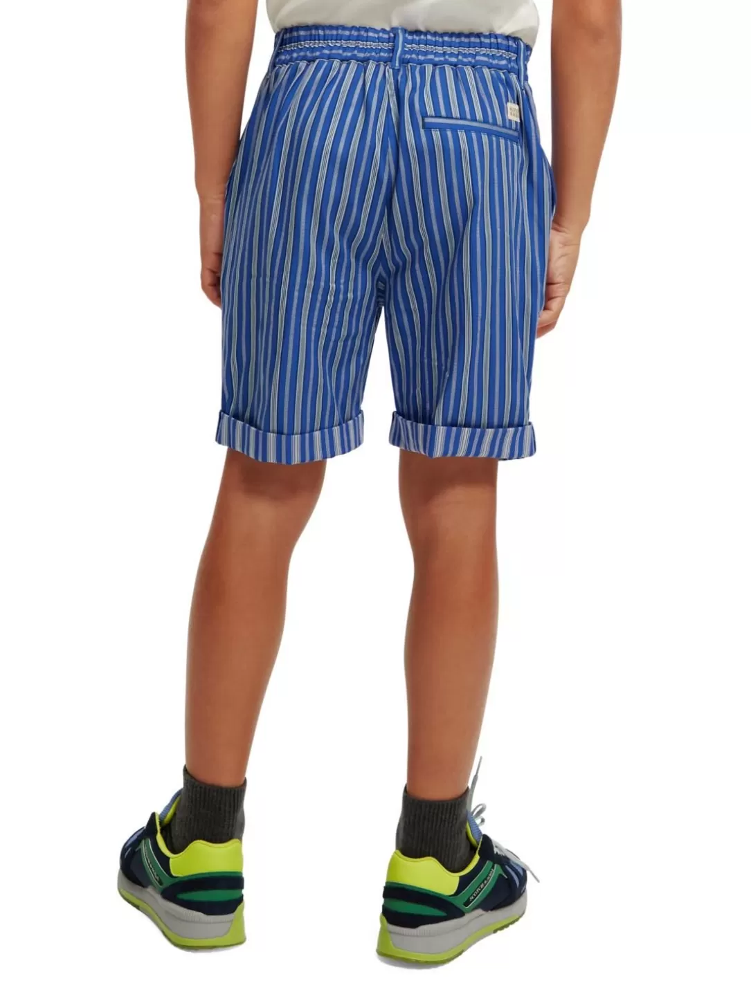 Scotch and Soda Half-Elasticated Chino Shorts Blue Stripe Best Sale