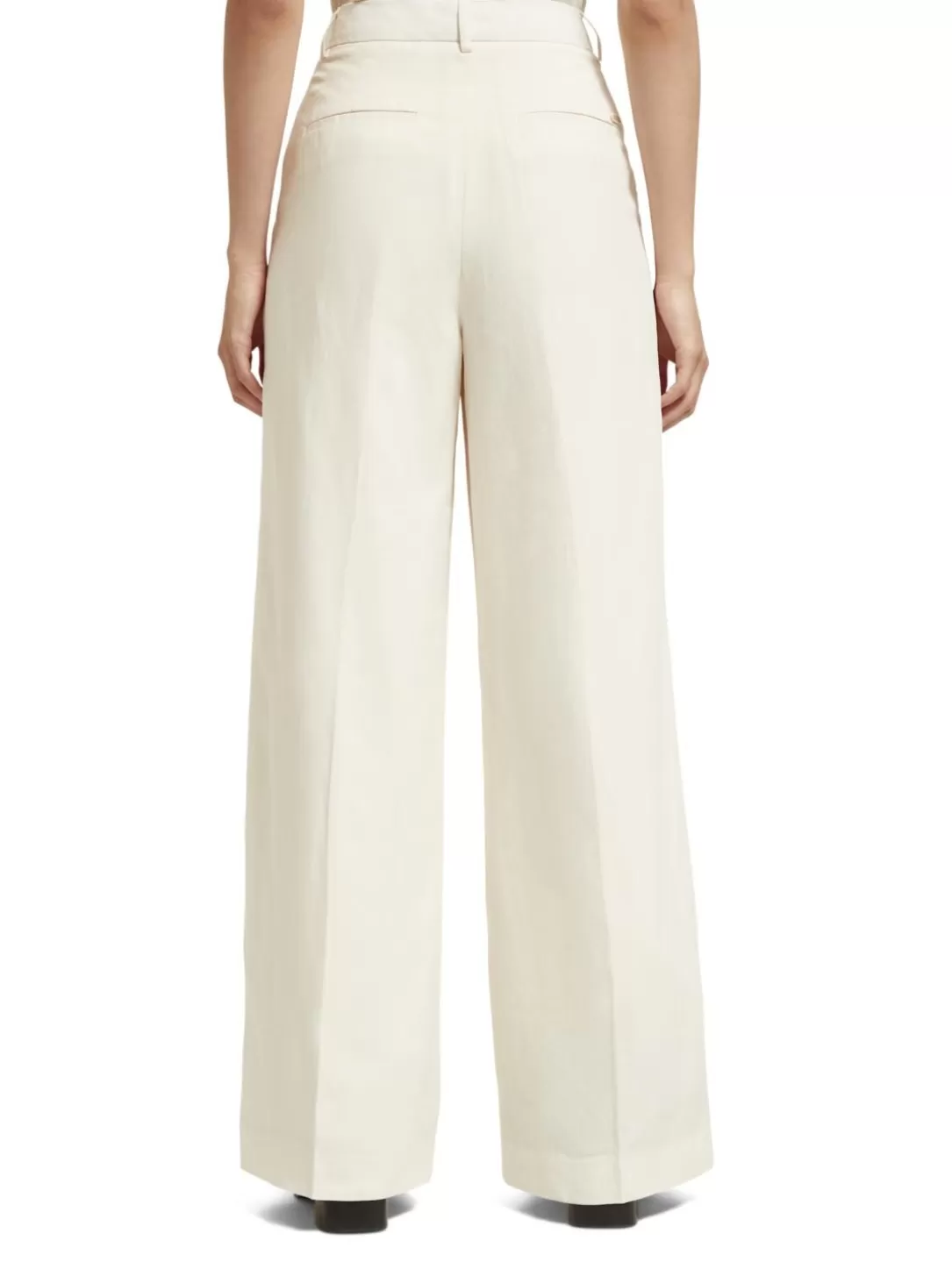 Scotch and Soda Hana Tailored High-Rise Wide Leg Pant Ecru Cheap