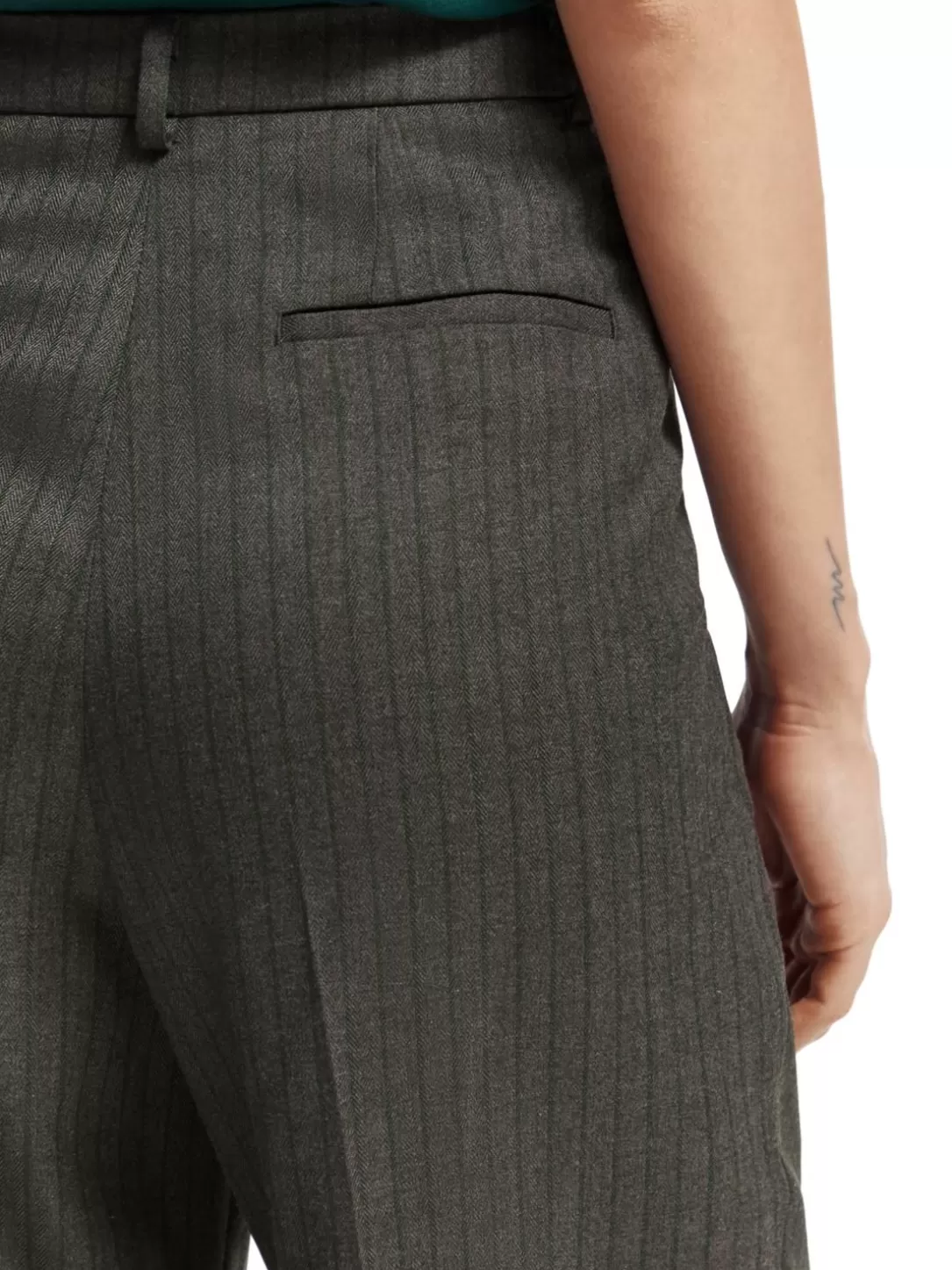 Scotch and Soda High-Rise Wide Leg Trousers Grey Melange Sale