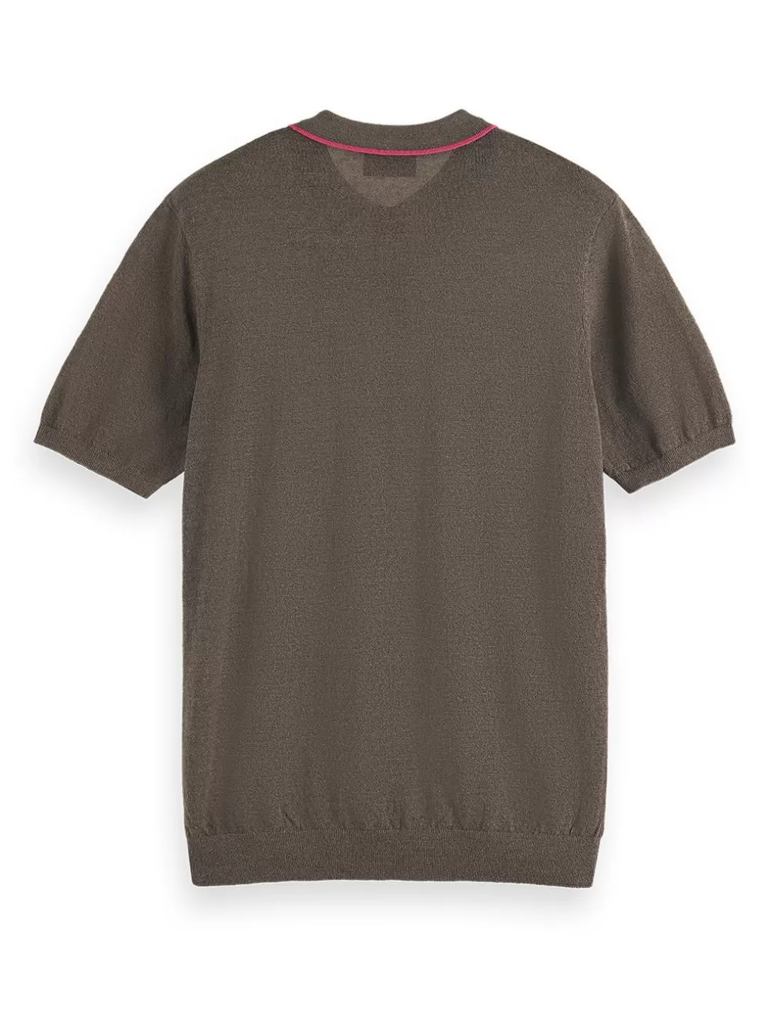 Scotch and Soda Knitted Polo Dark Taupe Best