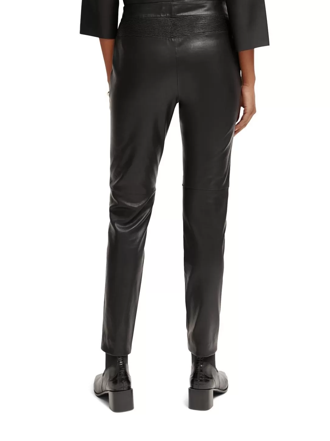 Scotch and Soda Leather Biker Pants Black Sale