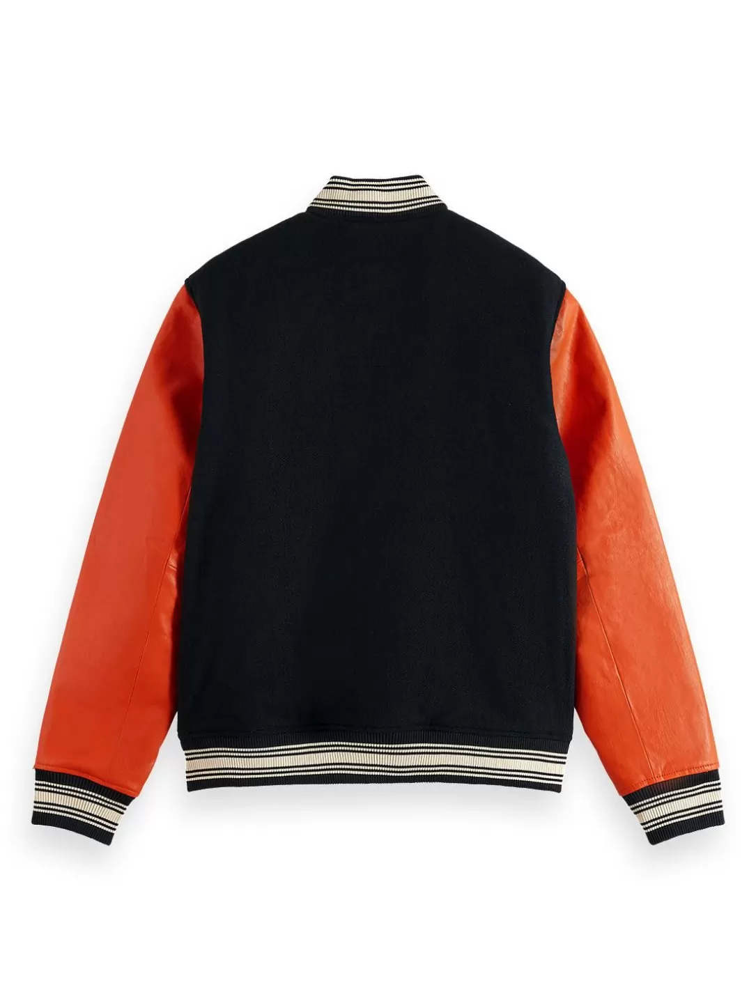 Scotch and Soda Leather College Bomber Night New