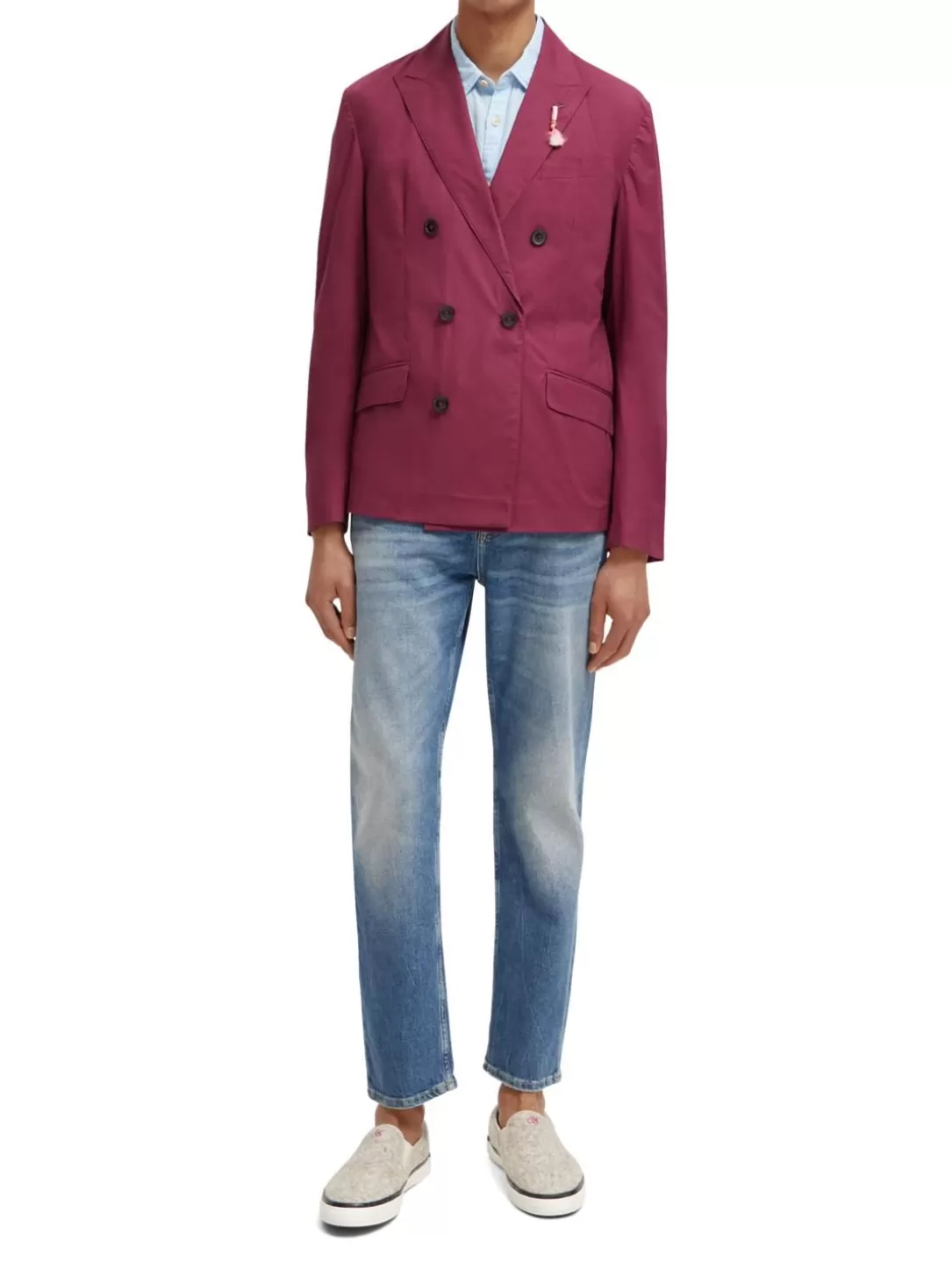 Scotch and Soda Lightweight Double-Breasted Blazer Dahlia Store