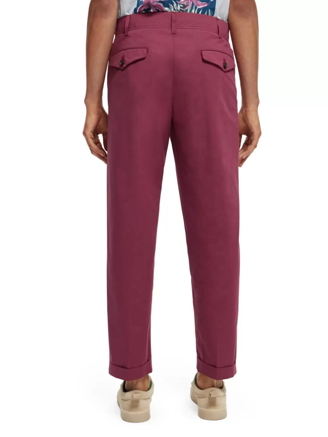 Scotch and Soda Loose Tapered-Fit Pleated Chino Dahlia Sale