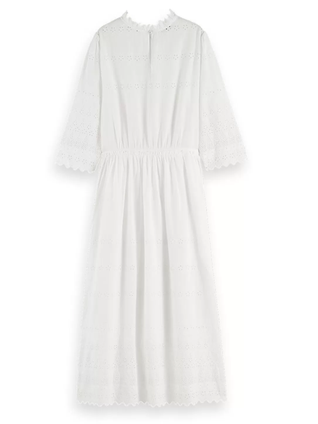 Scotch and Soda Midi Broderie Dress Off White Fashion