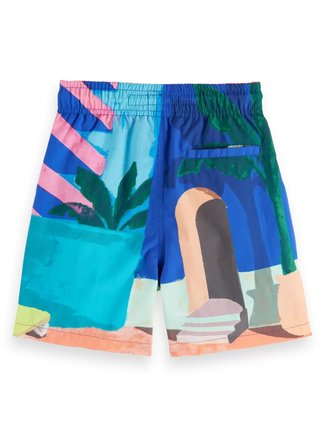 Scotch and Soda Midi-Length Artwork Swim Shorts Pool Print New