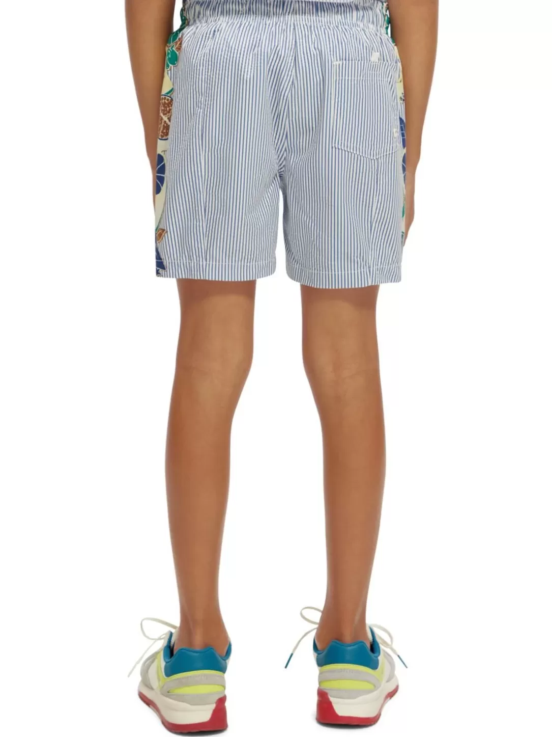 Scotch and Soda Mid-Length Printed Pinstripe Swim Shorts Seersucker Stripe Outlet