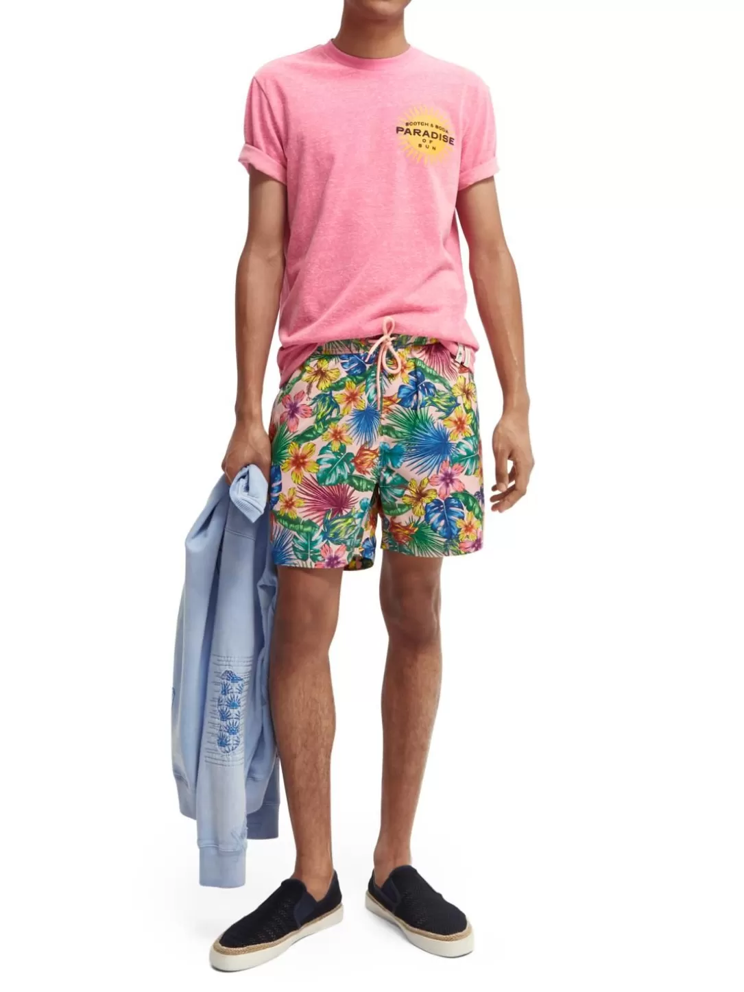 Scotch and Soda Mid-Length Printed Swim Shorts Combo G Flash Sale