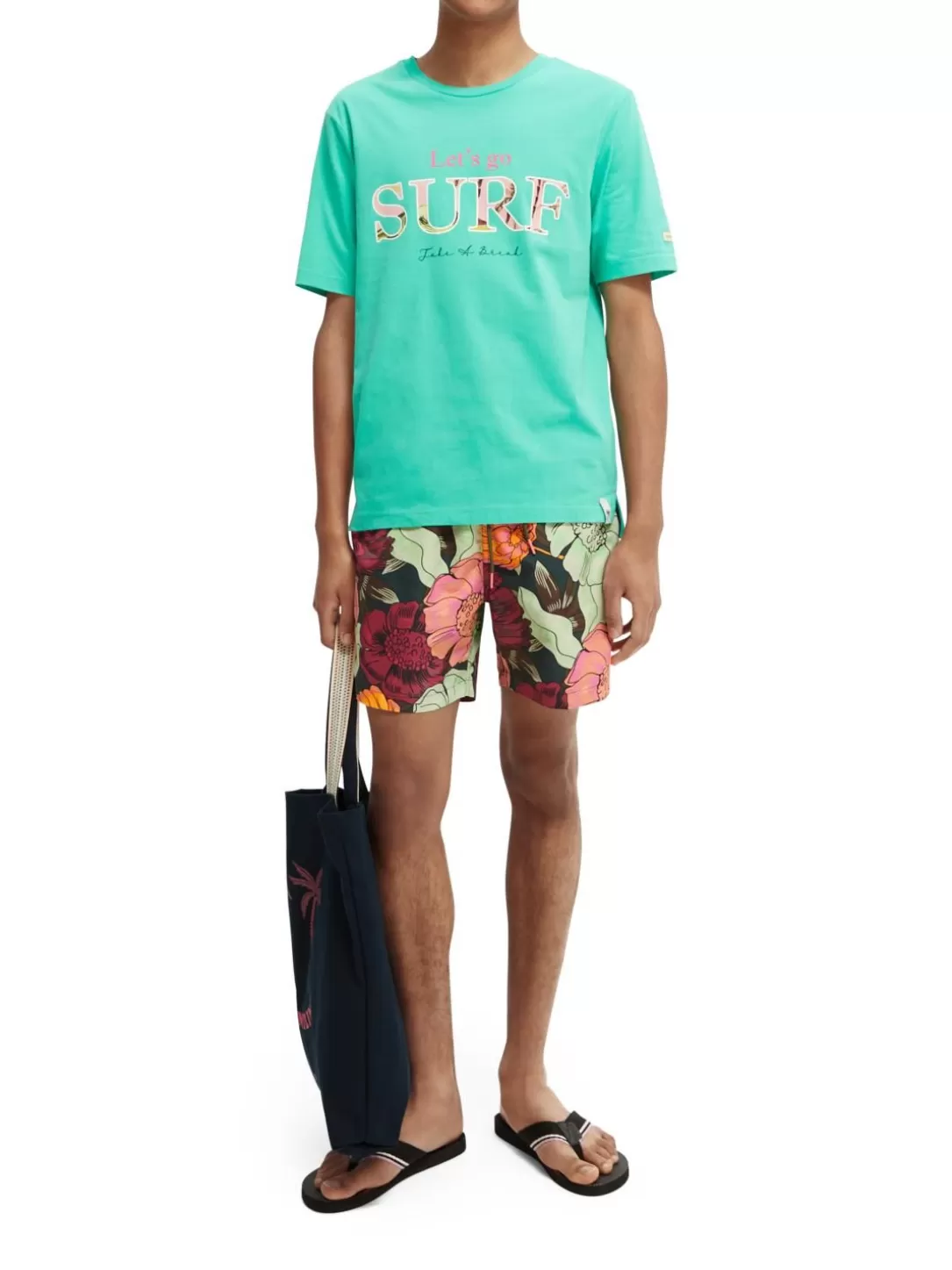 Scotch and Soda Mid-Length Printed Swim Shorts Combo F Fashion