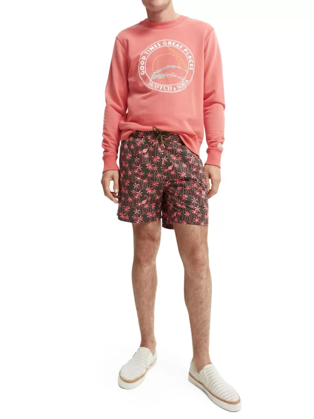 Scotch and Soda Mid-Length Printed Swim Shorts Combo A Outlet