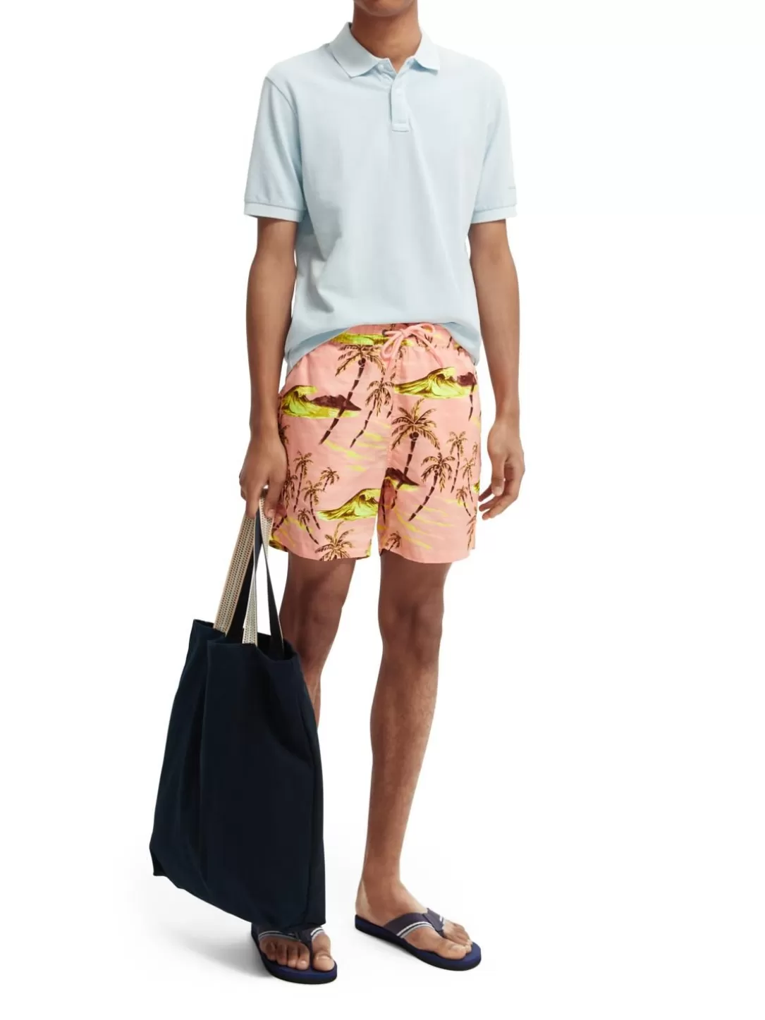 Scotch and Soda Mid-Length Printed Swim Shorts Combo C Clearance