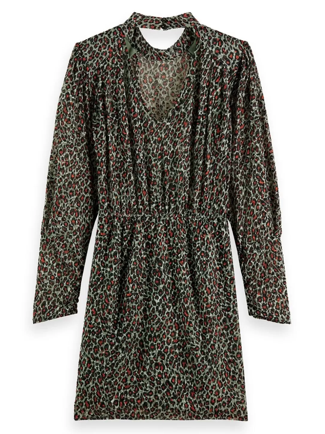 Scotch and Soda Mock Neck Mini Dress With Open Back Detail Creatures Of The Night Field Green Best