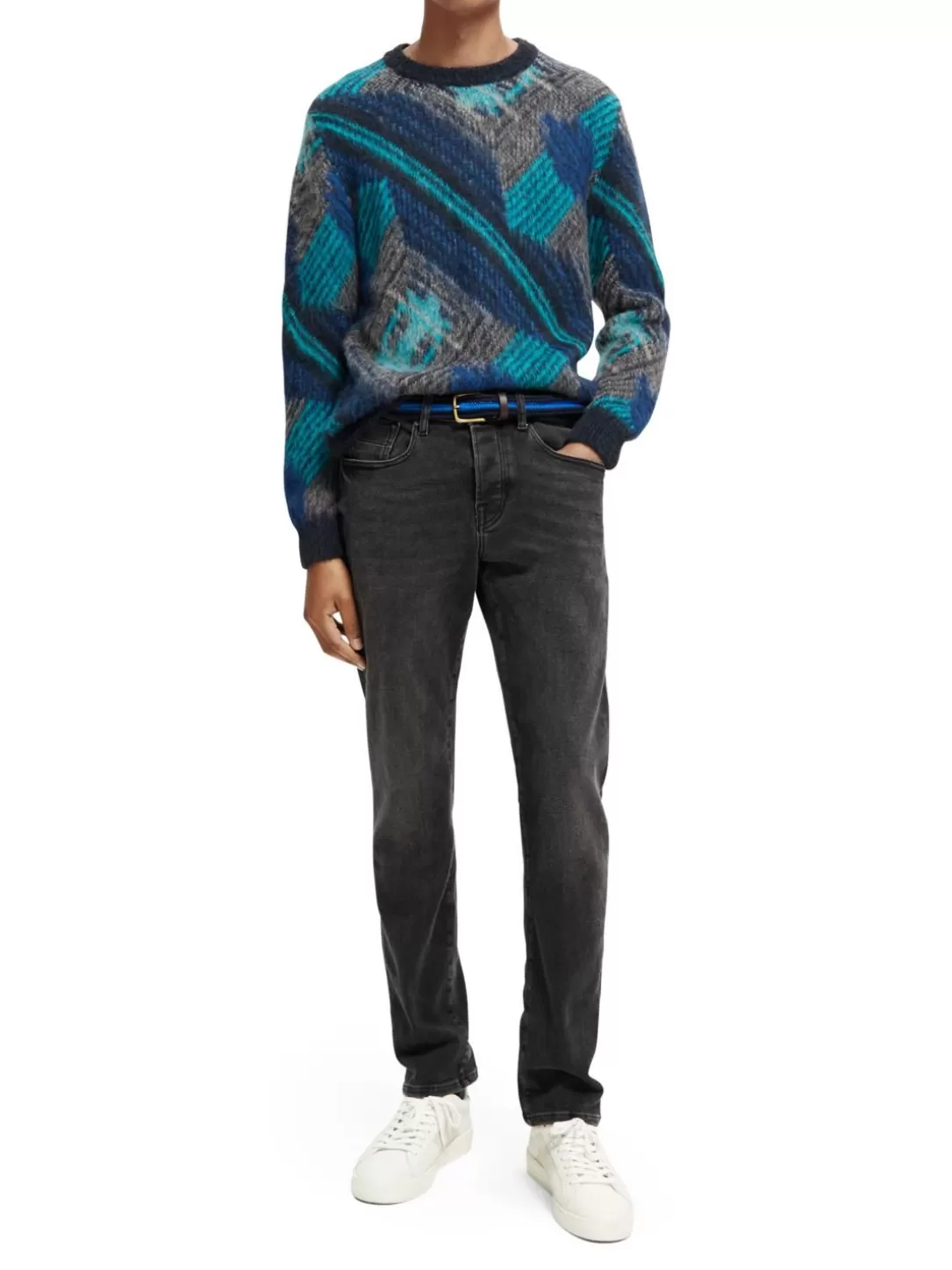 Scotch and Soda Multi-Coloured Panelled Jacquard Sweater Combo B Online