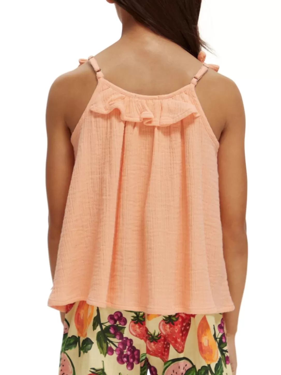 Scotch and Soda Organic Crinkle Cotton Tank Top Flamingo Sale