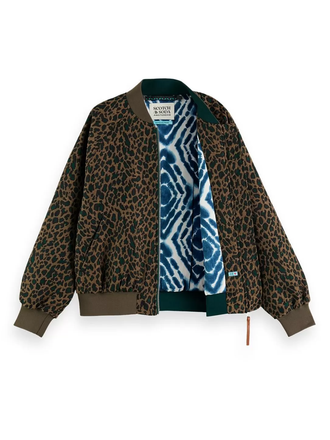 Scotch and Soda Oversized Jacquard Bomber Jacket Creatures Of The Night Jacquard Discount