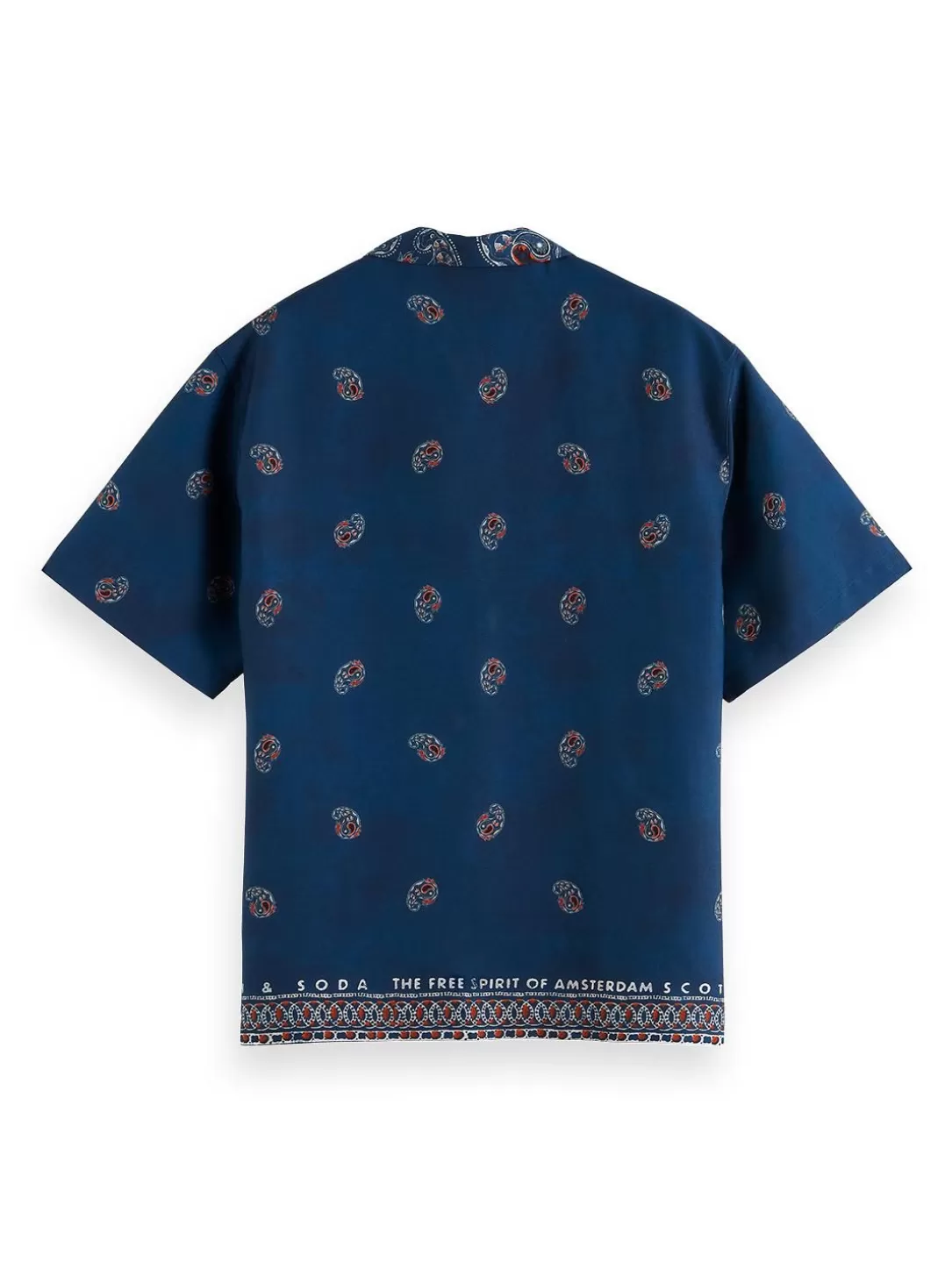 Scotch and Soda Placed Printed Tencel Shirt Night Spaced Paisley Clearance