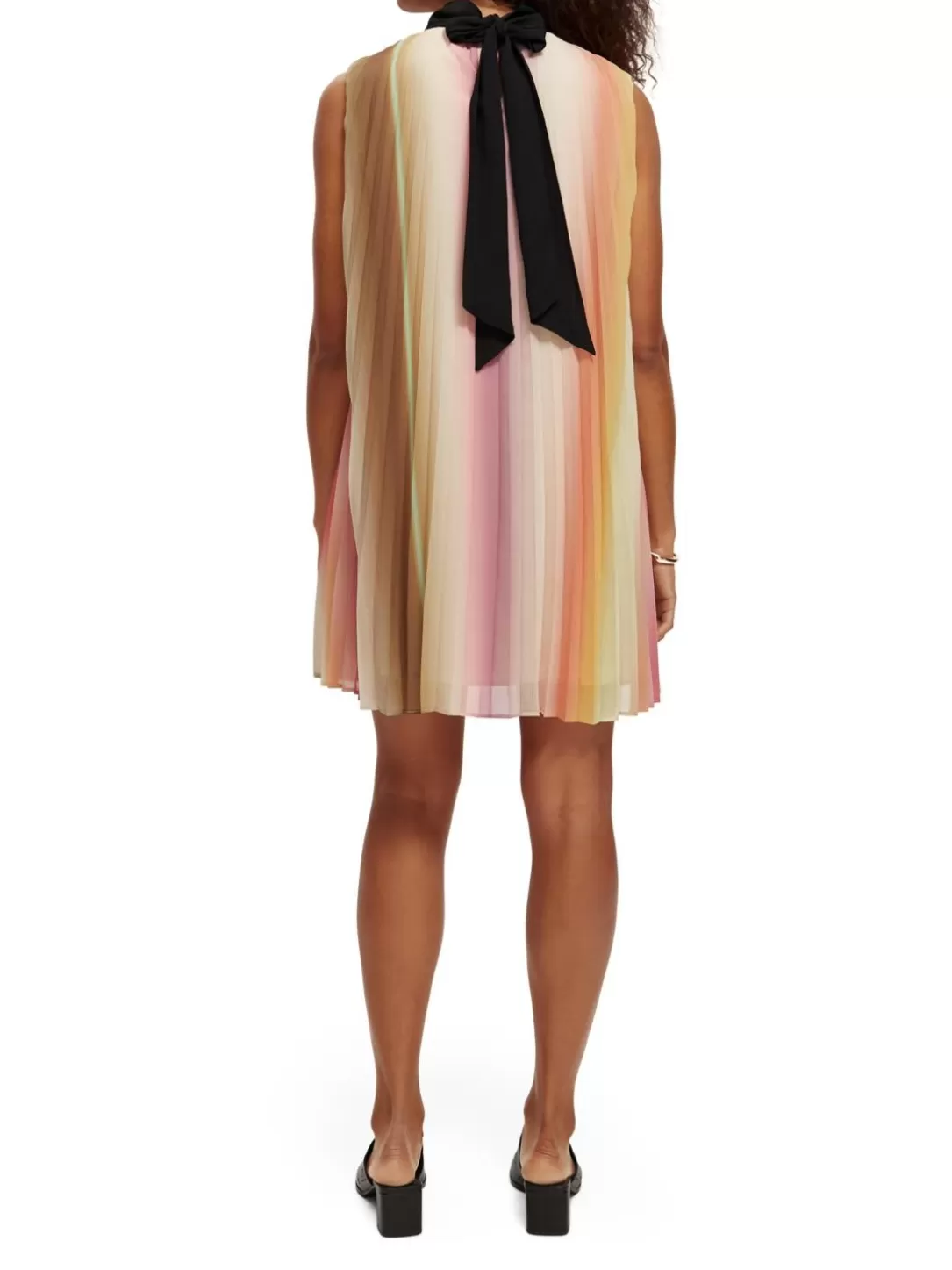 Scotch and Soda Pleated Mini Dress Rainbow Ombre Clearance