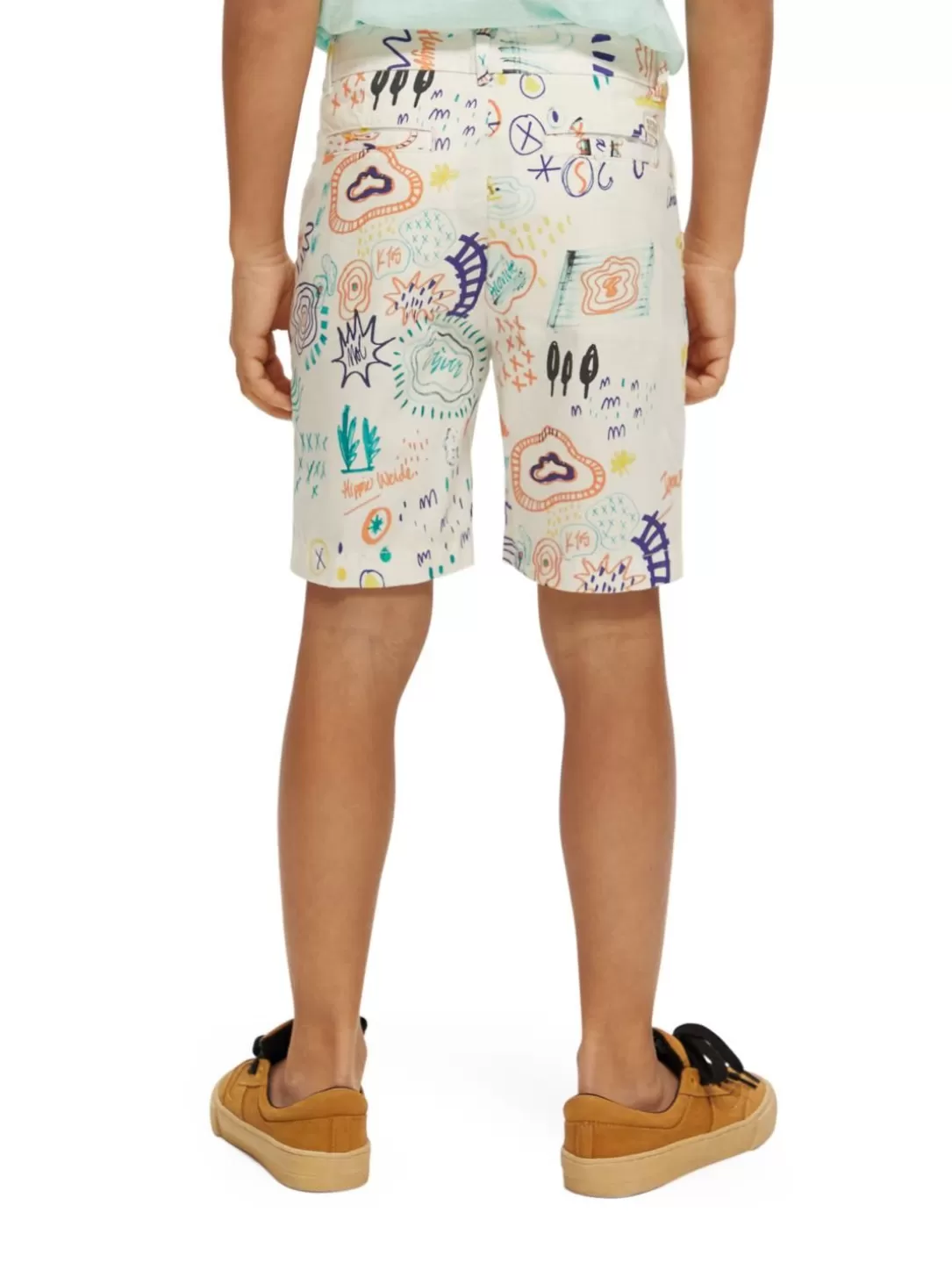 Scotch and Soda Printed Chino Shorts Park Scribbles Ecru Discount