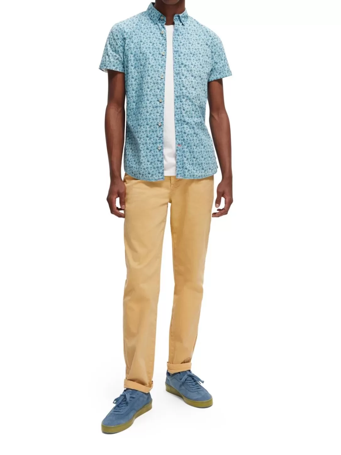 Scotch and Soda Printed Poplin Short Sleeved Shirt Combo C Shop