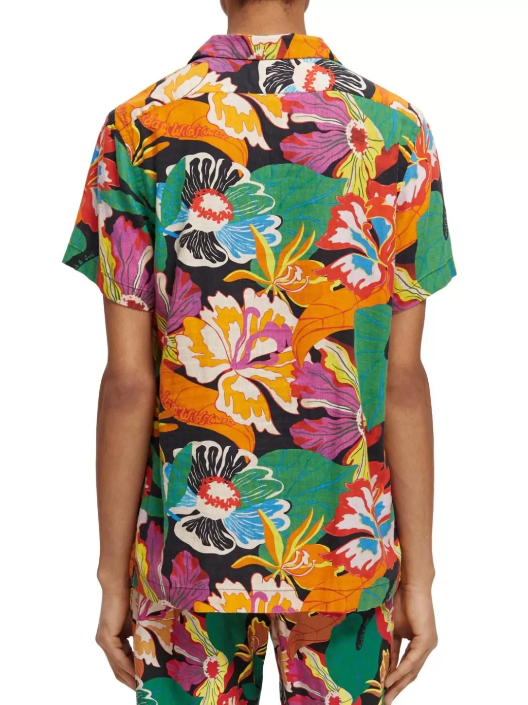 Scotch and Soda Printed Short-Sleeved Camp Shirt Floral Fashion