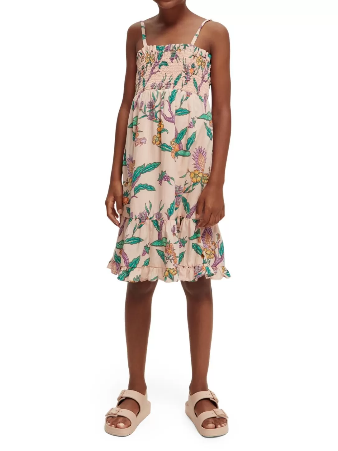 Scotch and Soda Printed Smocked Midi Dress Flower Garden Cheap