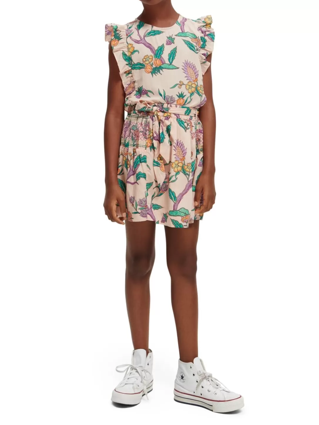 Scotch and Soda Printed Smocked Mini Skirt Flower Garden Online