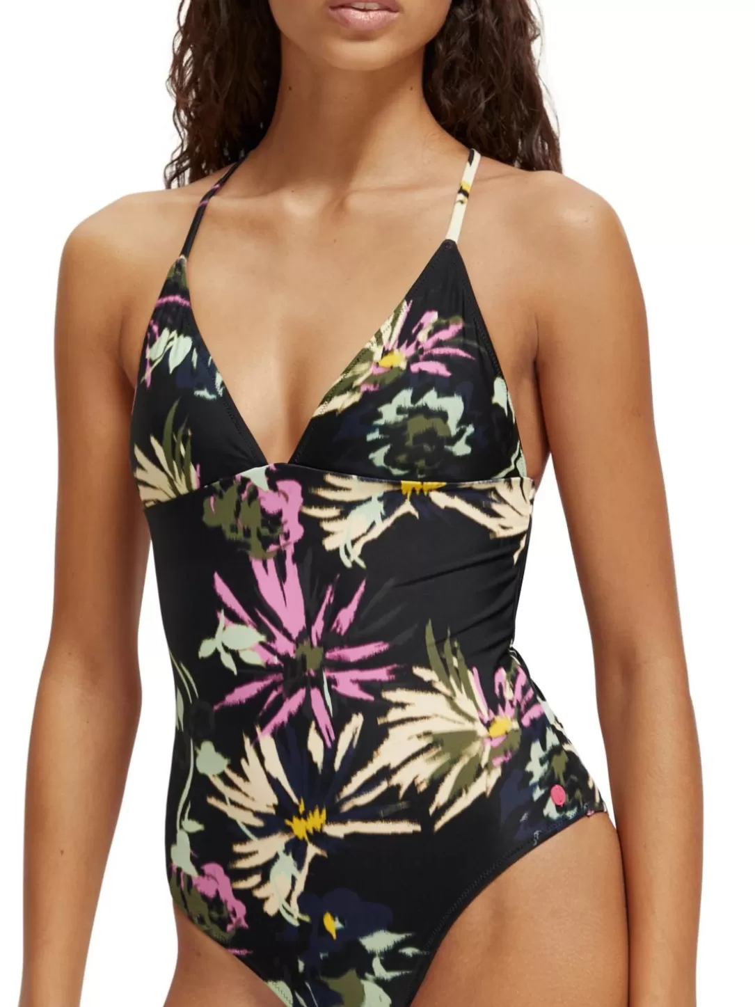 Scotch and Soda Printed Swimsuit Aster Black Best Sale