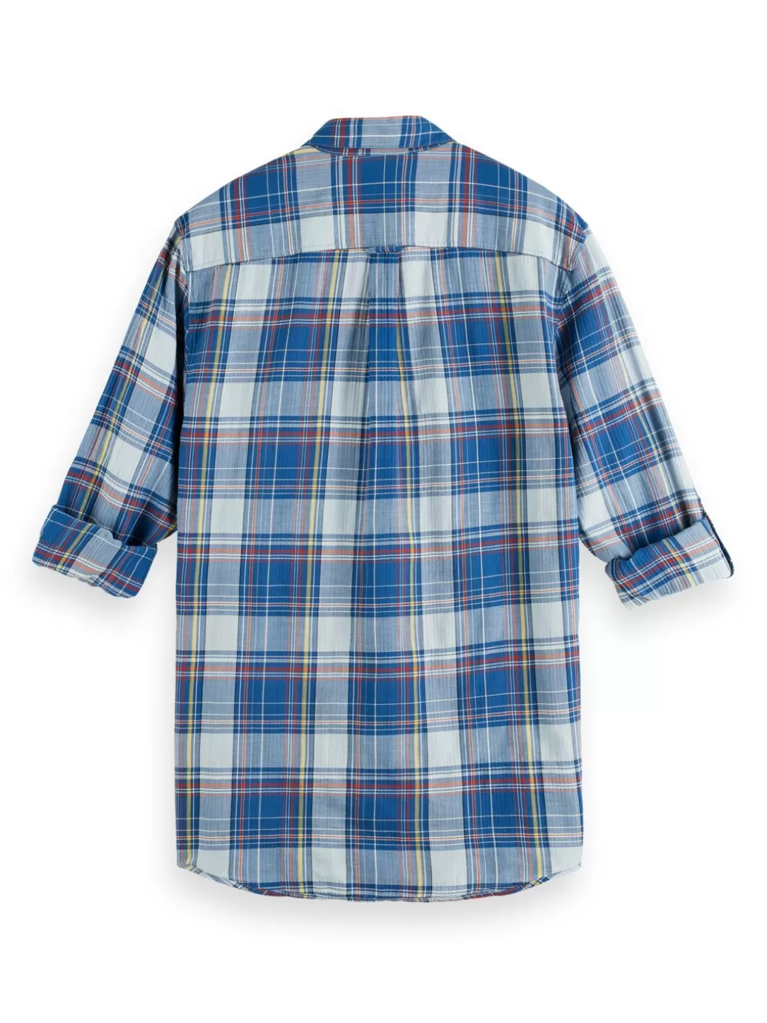 Scotch and Soda Regular Fit Checked Seersucker Shirt Blue/Multi Check Outlet