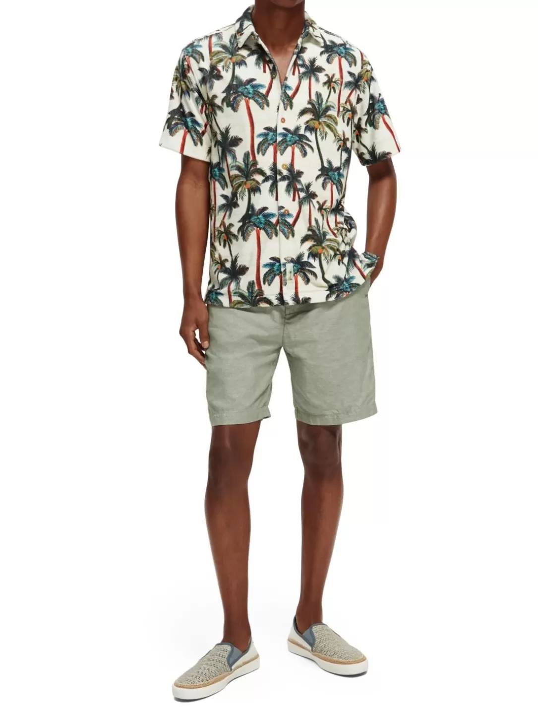 Scotch and Soda Regular Fit Printed Shirt Palmtrees Hot