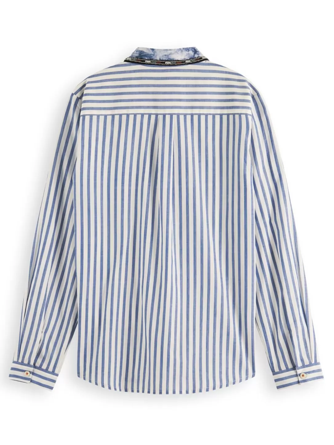 Scotch and Soda Regular Fit Shirt With Beaded Collar Blue Stripe Online