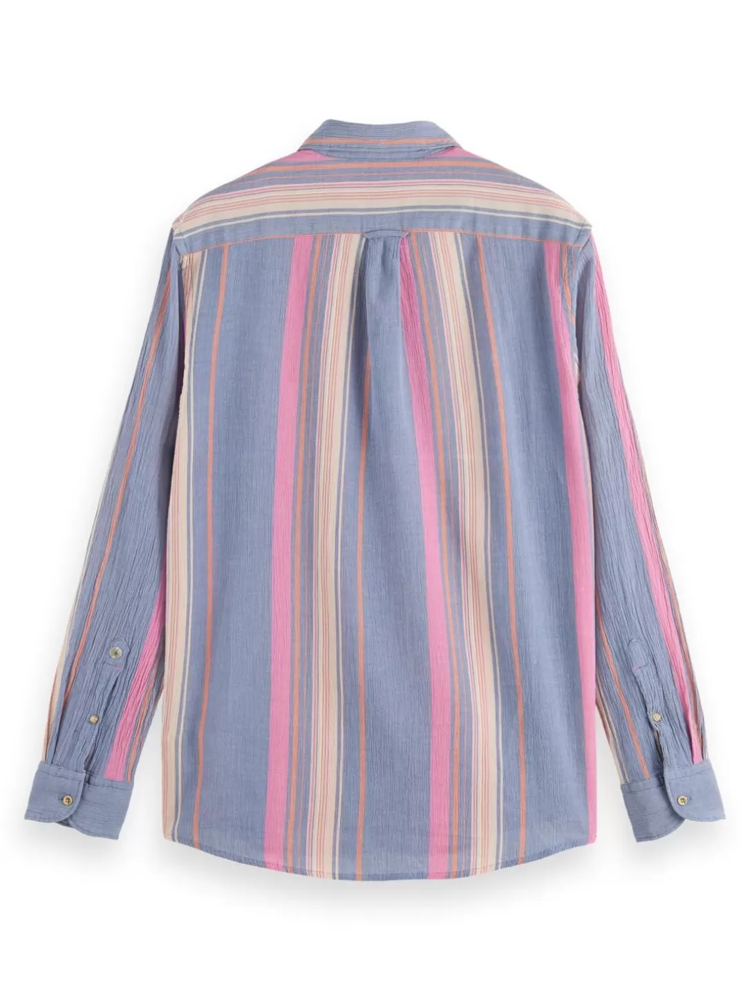 Scotch and Soda Regular Fit Striped Organic Cotton Shirt Blue/Pink Stripe Fashion